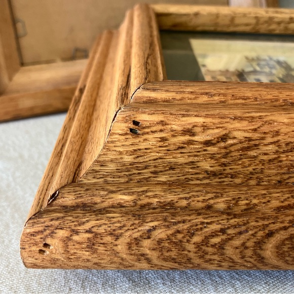 Vintage Wooden Art Framed Prints “Markets” Theme Set of 2 - Picture 4 of 9